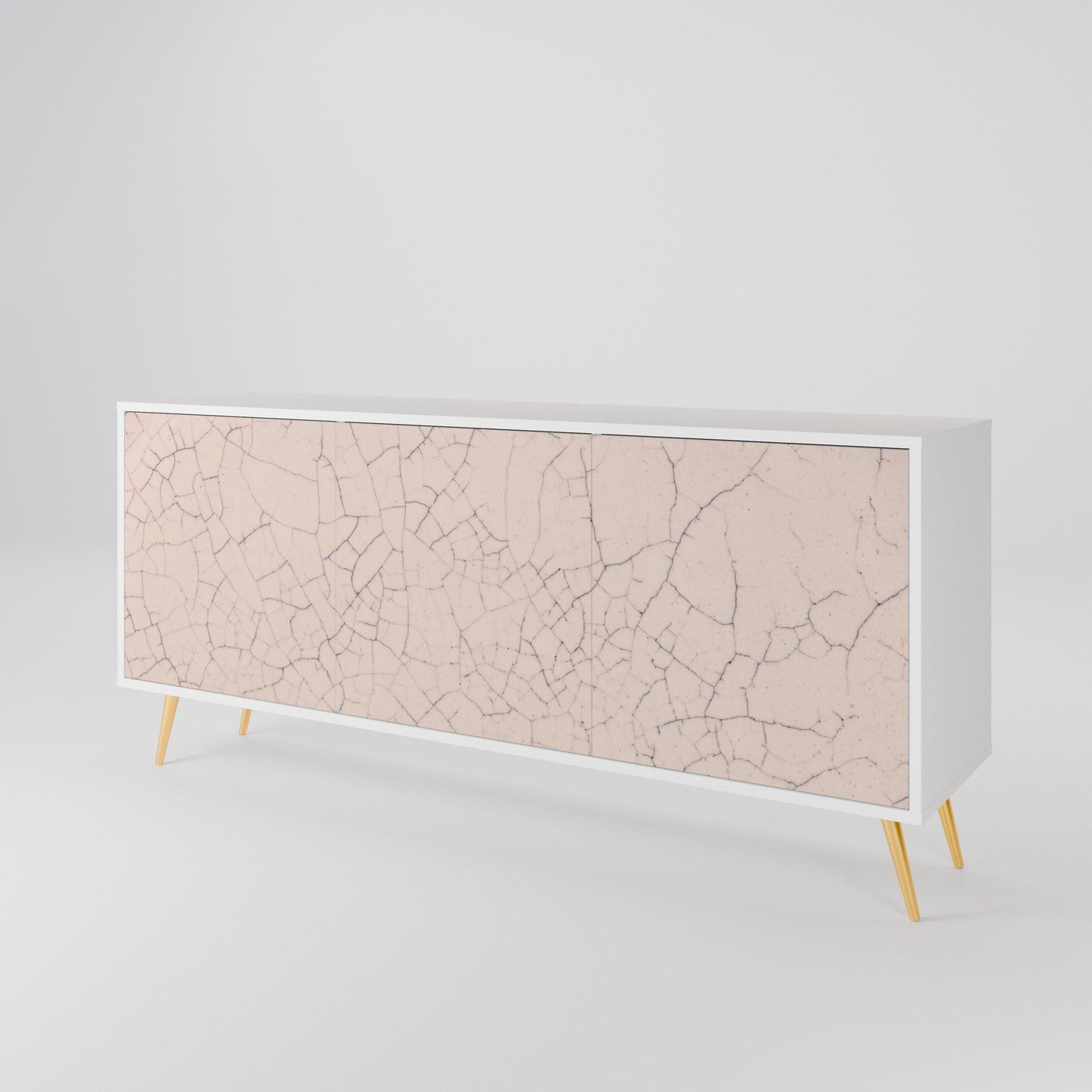 CERAMIC TEXTURE Madia a 3 Ante in Finitura Bianca