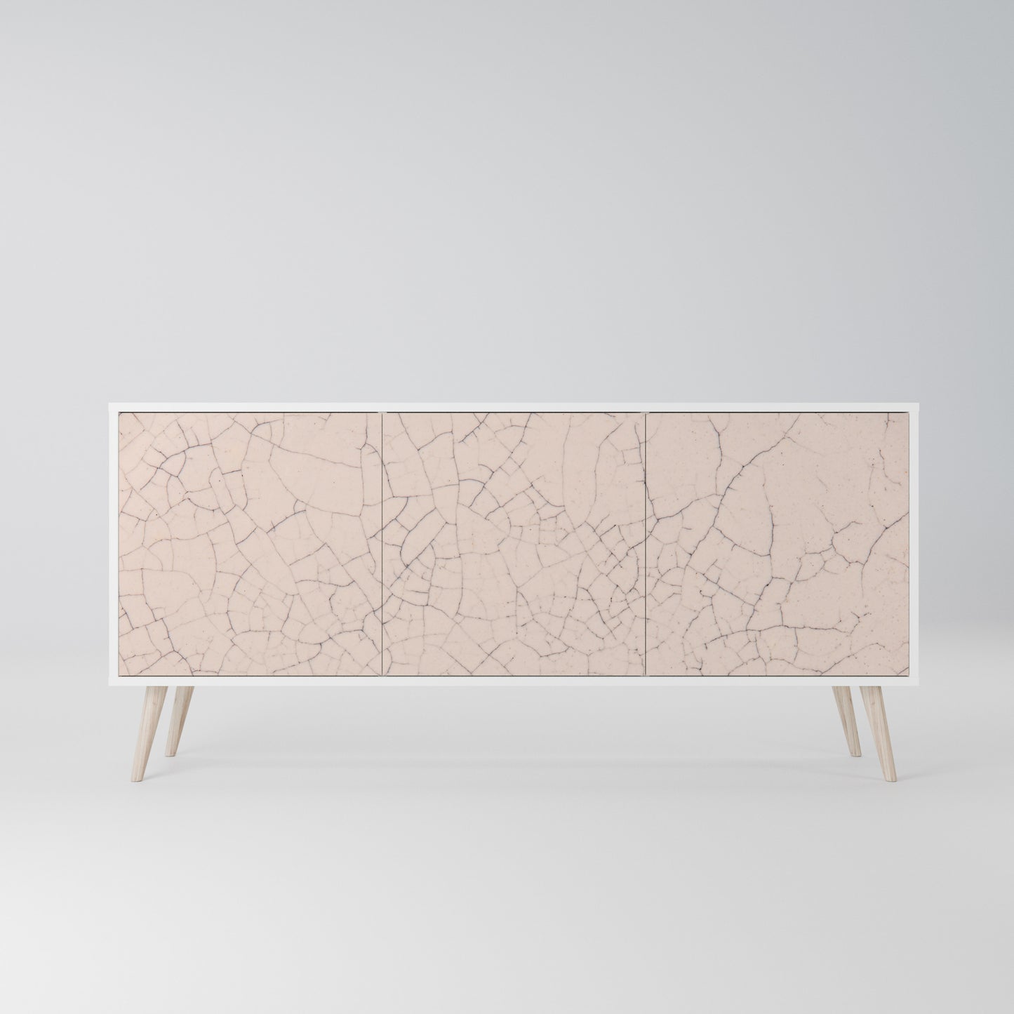 CERAMIC TEXTURE Madia a 3 Ante in Finitura Bianca