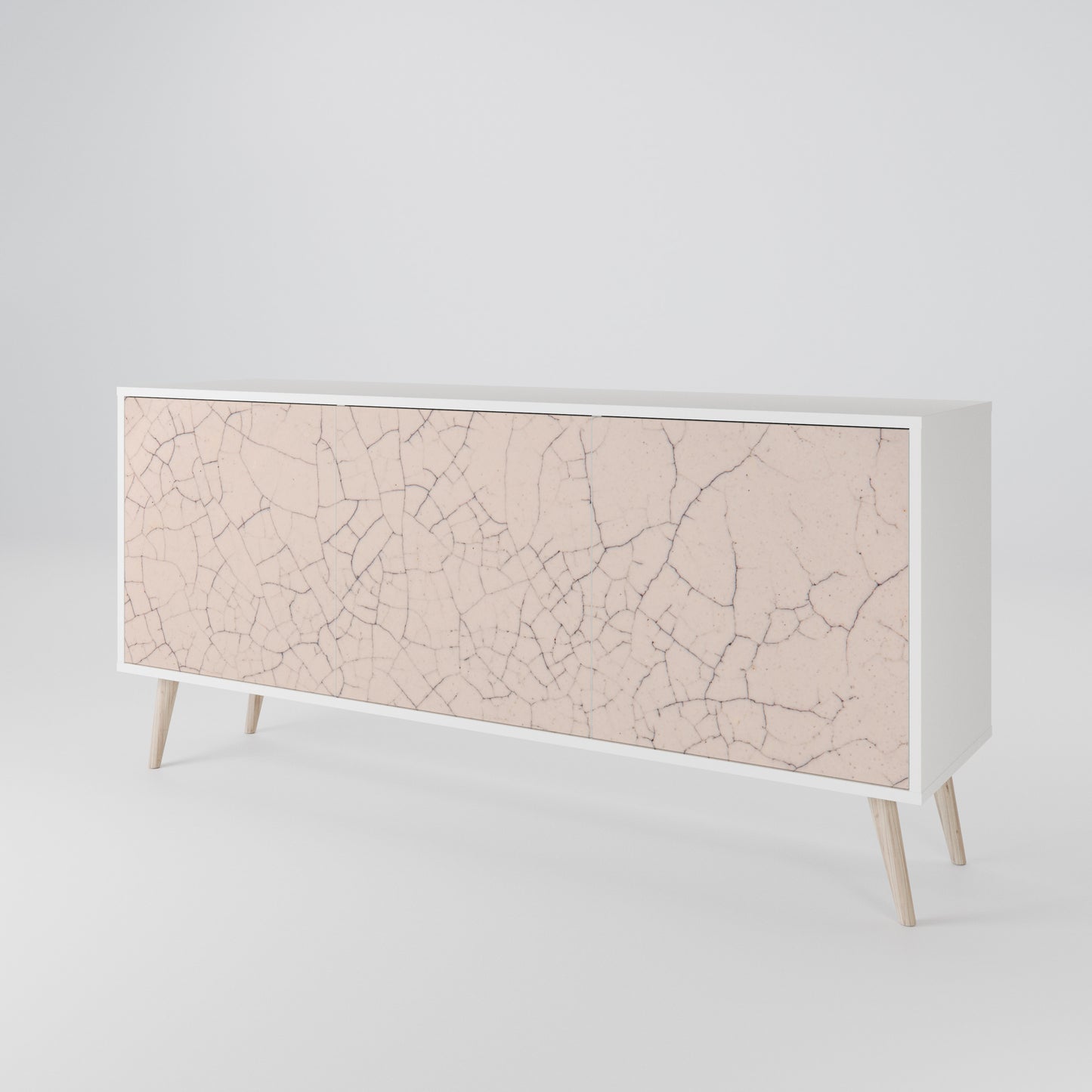 CERAMIC TEXTURE Madia a 3 Ante in Finitura Bianca
