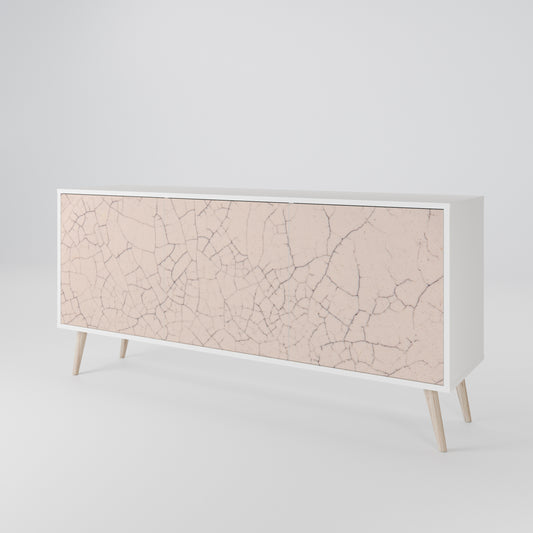 CERAMIC TEXTURE 3-Door Sideboard in White Finish