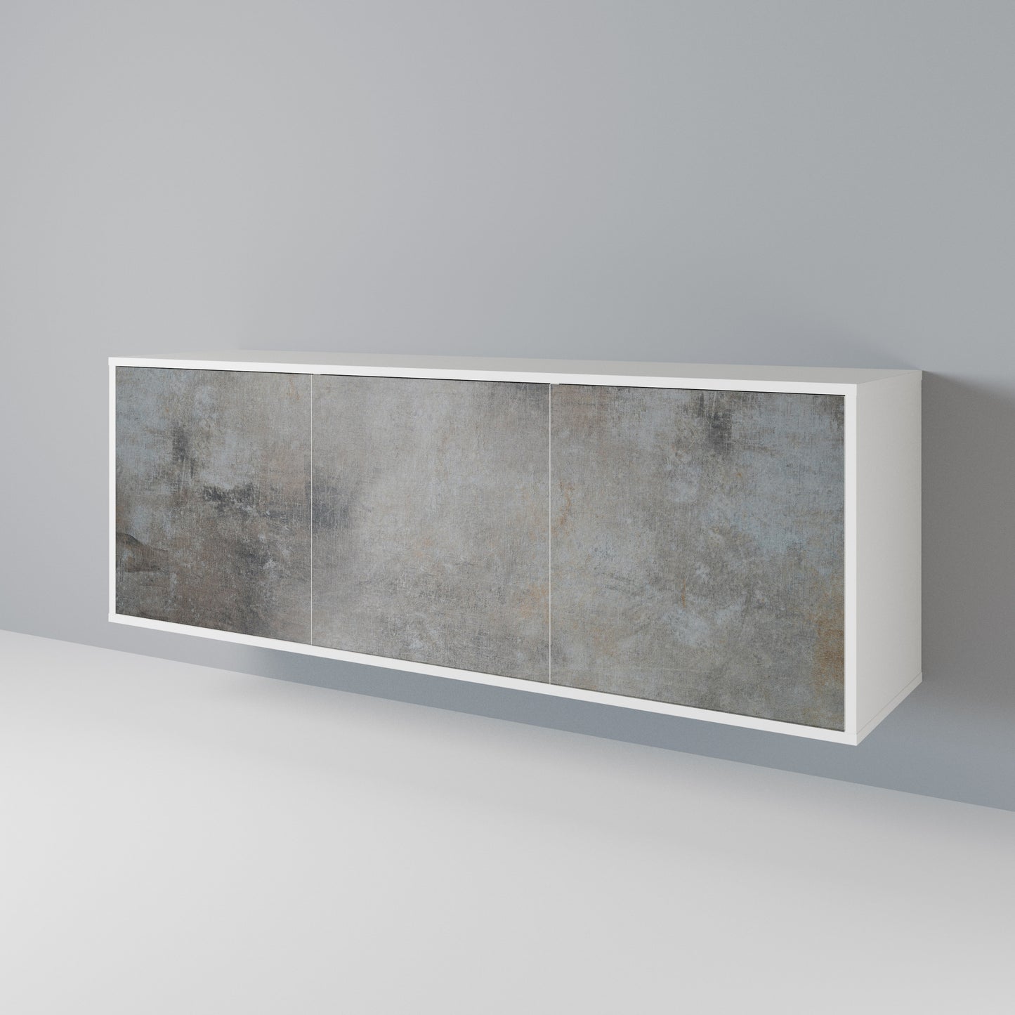 CONCRETE WALL Madia a 3 Ante in Finitura Bianca