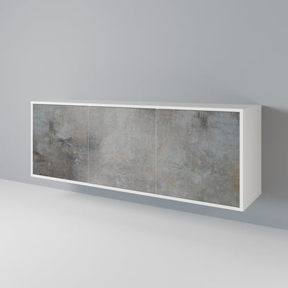 CONCRETE WALL Madia a 3 Ante in Finitura Bianca