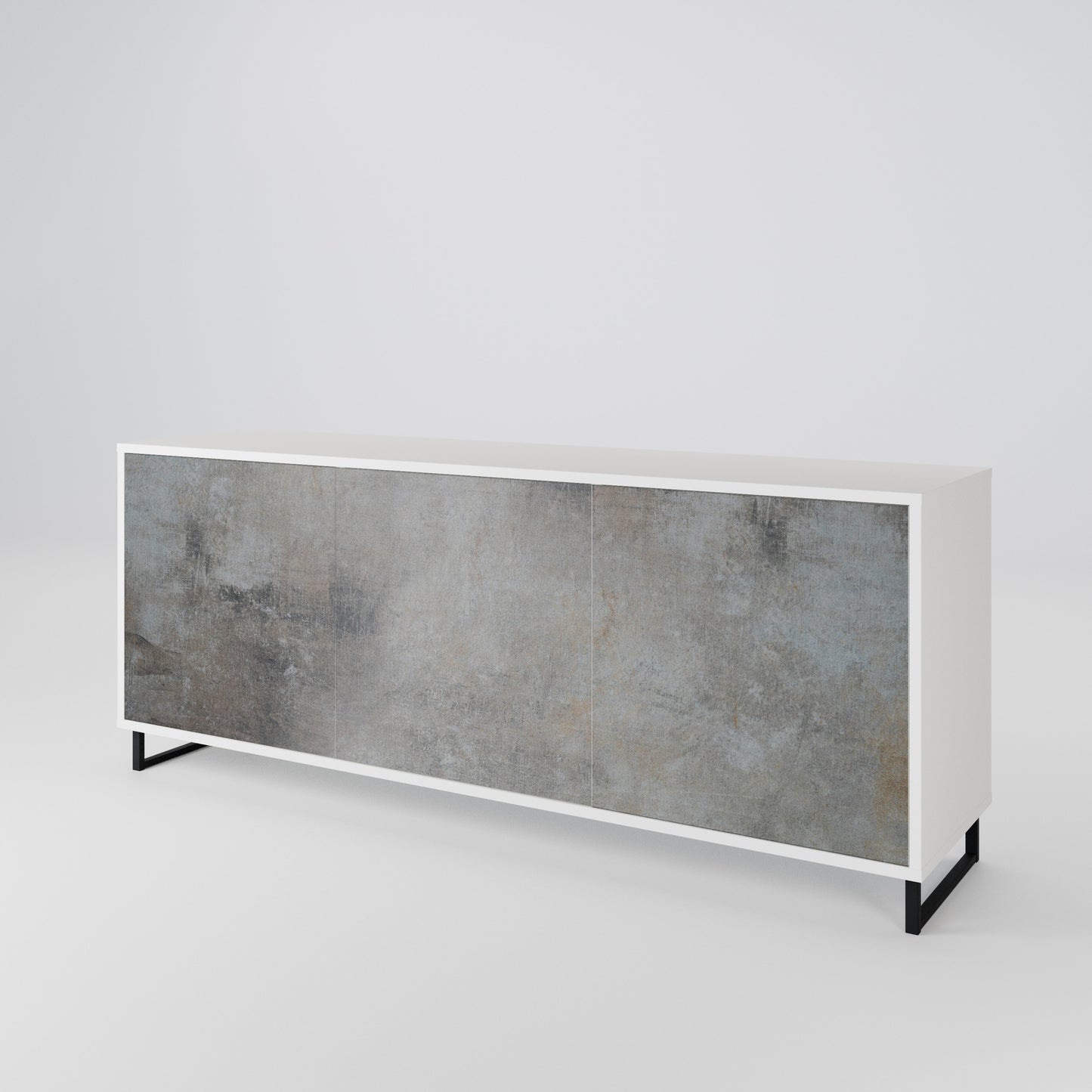 CONCRETE WALL Madia a 3 Ante in Finitura Bianca