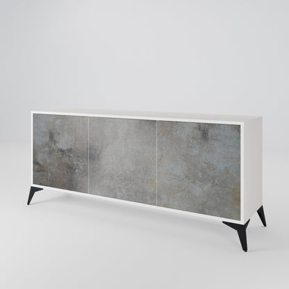 CONCRETE WALL Madia a 3 Ante in Finitura Bianca