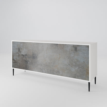 CONCRETE WALL Madia a 3 Ante in Finitura Bianca