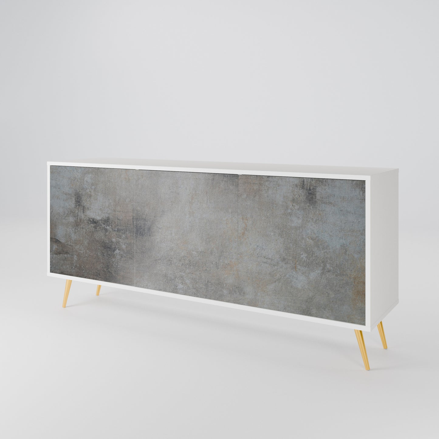 CONCRETE WALL Madia a 3 Ante in Finitura Bianca