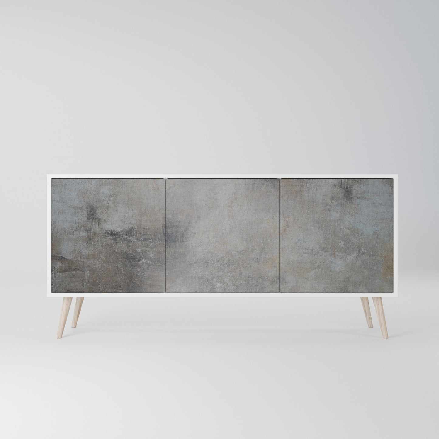 CONCRETE WALL Madia a 3 Ante in Finitura Bianca
