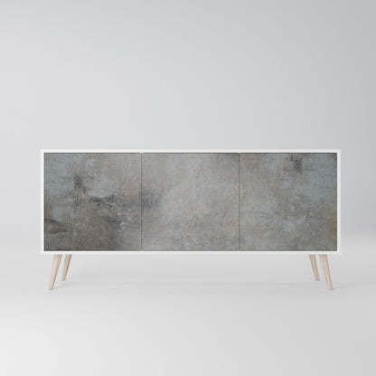 CONCRETE WALL Madia a 3 Ante in Finitura Bianca