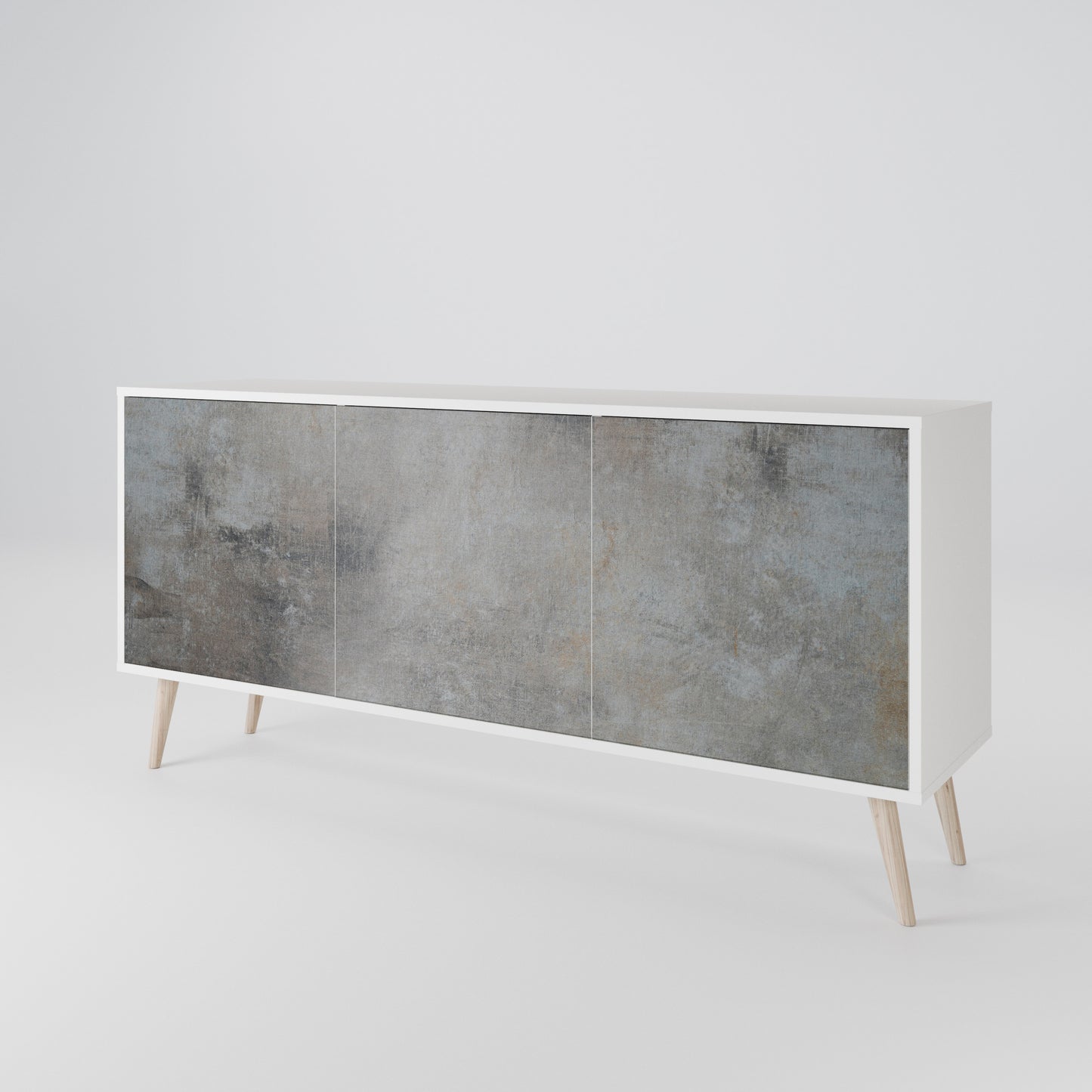 CONCRETE WALL Madia a 3 Ante in Finitura Bianca
