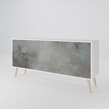 CONCRETE WALL Madia a 3 Ante in Finitura Bianca