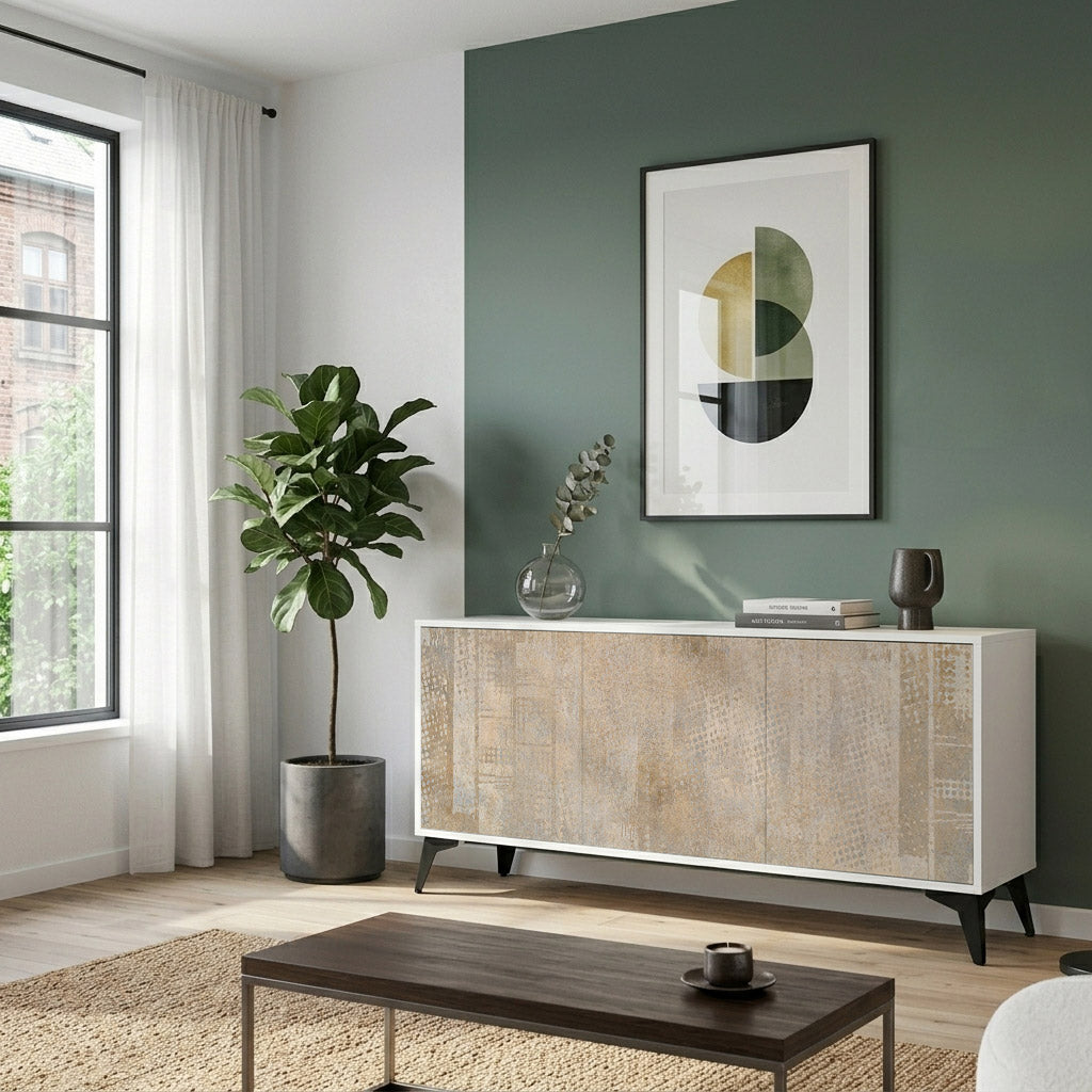SCREEN ERROR 3-Door Sideboard in White Finish