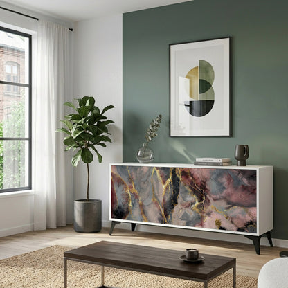 GOLDEN TIDES Madia a 3 Ante in Finitura Bianca