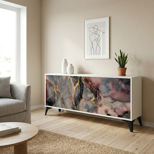 GOLDEN TIDES 3-Door Sideboard in White Finish