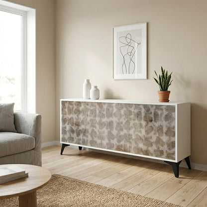 SLIGHTLY BLURRED 3-Door Sideboard in White Finish