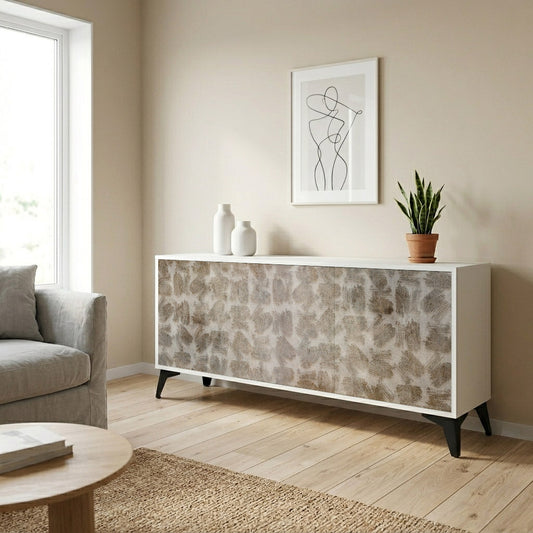 SLIGHTLY BLURRED 3-Door Sideboard in White Finish