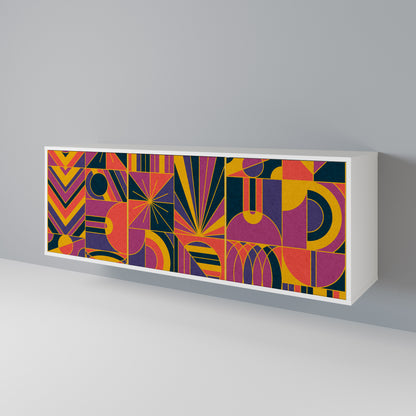 ELECTRIC PATTERNS Madia a 3 Ante in Finitura Bianca