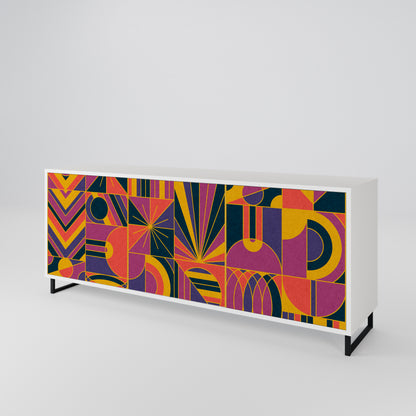 ELECTRIC PATTERNS Madia a 3 Ante in Finitura Bianca