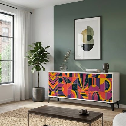 ELECTRIC PATTERNS Madia a 3 Ante in Finitura Bianca