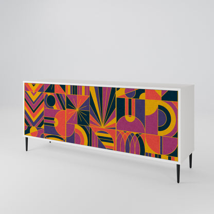 ELECTRIC PATTERNS Madia a 3 Ante in Finitura Bianca