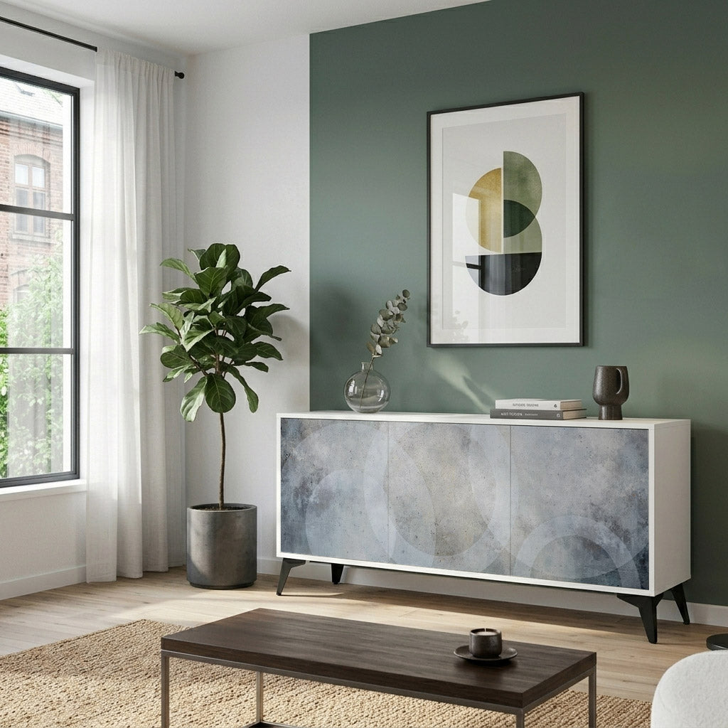 MUTED ARC Madia a 3 Ante in Finitura Bianca
