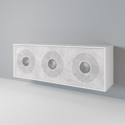 SOLID CIRCLES Madia a 3 Ante in Finitura Bianca