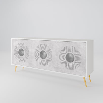 SOLID CIRCLES Madia a 3 Ante in Finitura Bianca