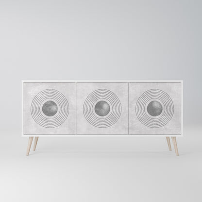 SOLID CIRCLES Madia a 3 Ante in Finitura Bianca