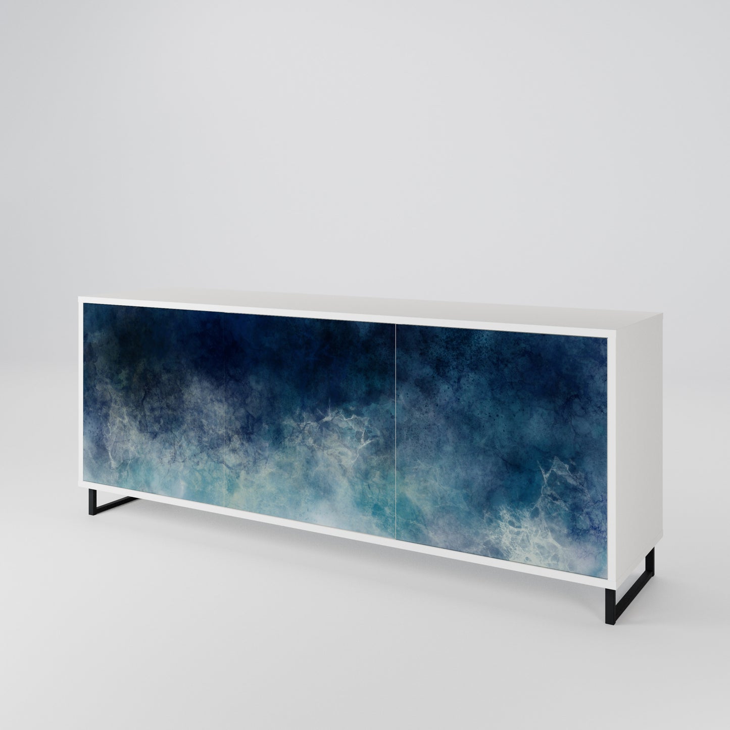 CELESTIAL FALL 3-Door Sideboard in White Finish