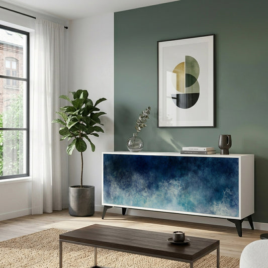 CELESTIAL FALL 3-Door Sideboard in White Finish