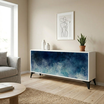 CELESTIAL FALL 3-Door Sideboard in White Finish