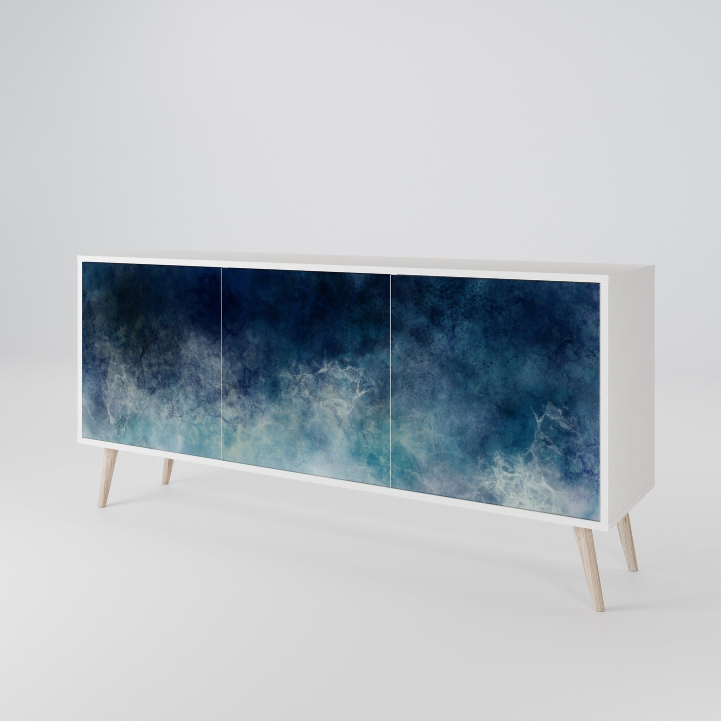 CELESTIAL FALL 3-Door Sideboard in White Finish