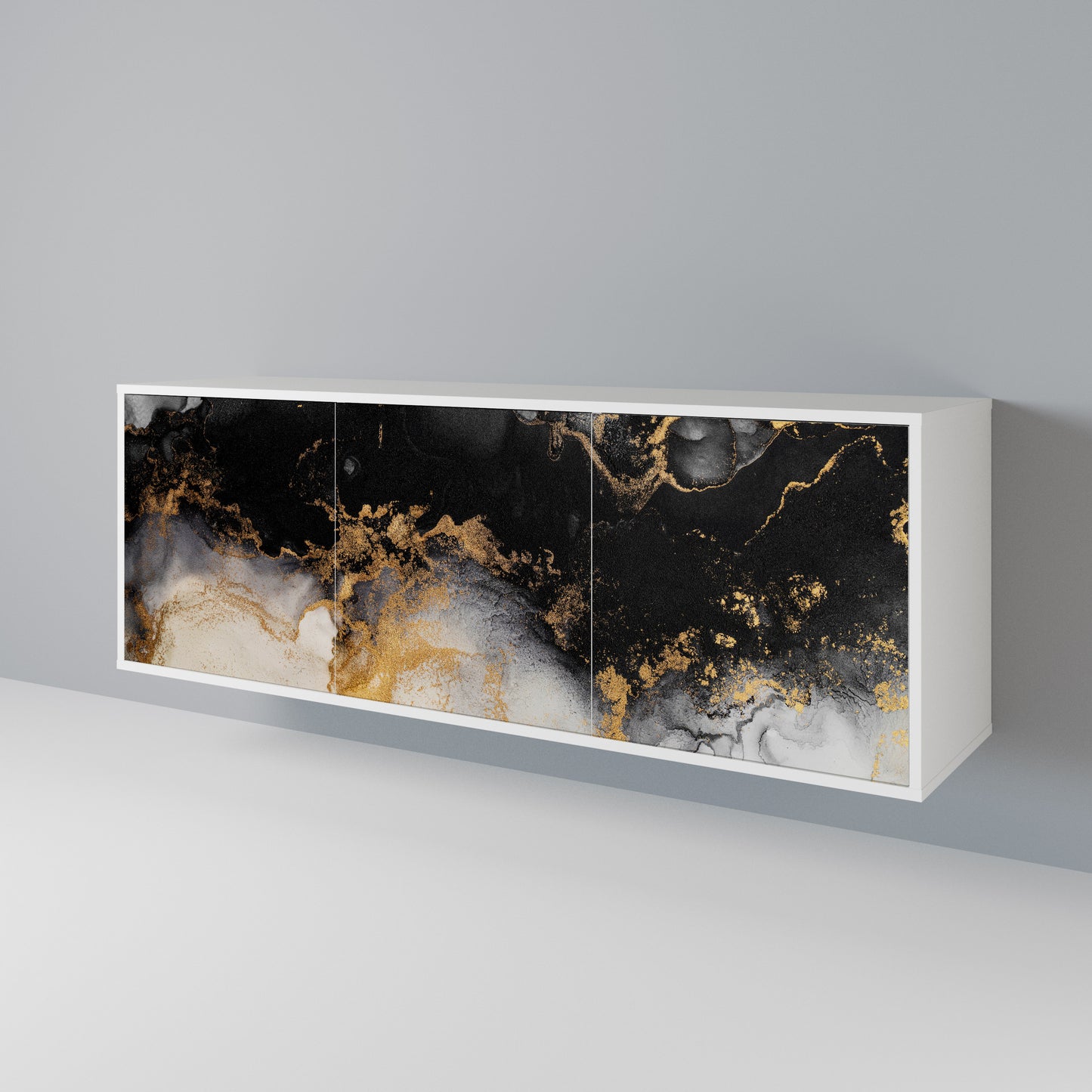 MARBLE OF TOMMORROW Madia a 3 Ante in Finitura Bianca