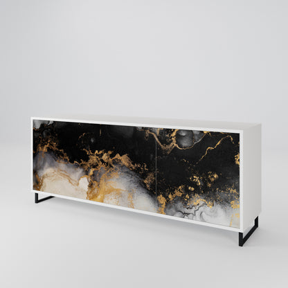 MARBLE OF TOMMORROW Madia a 3 Ante in Finitura Bianca