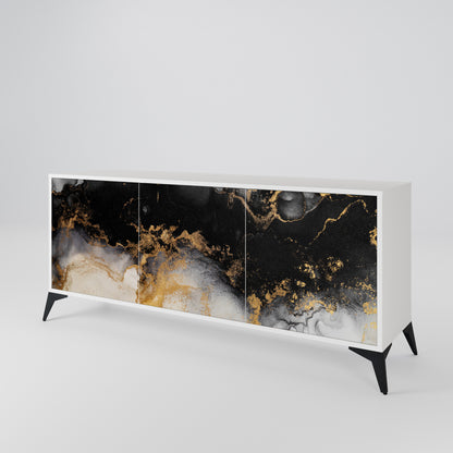MARBLE OF TOMMORROW Madia a 3 Ante in Finitura Bianca