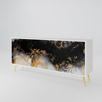 MARBLE OF TOMMORROW Madia a 3 Ante in Finitura Bianca