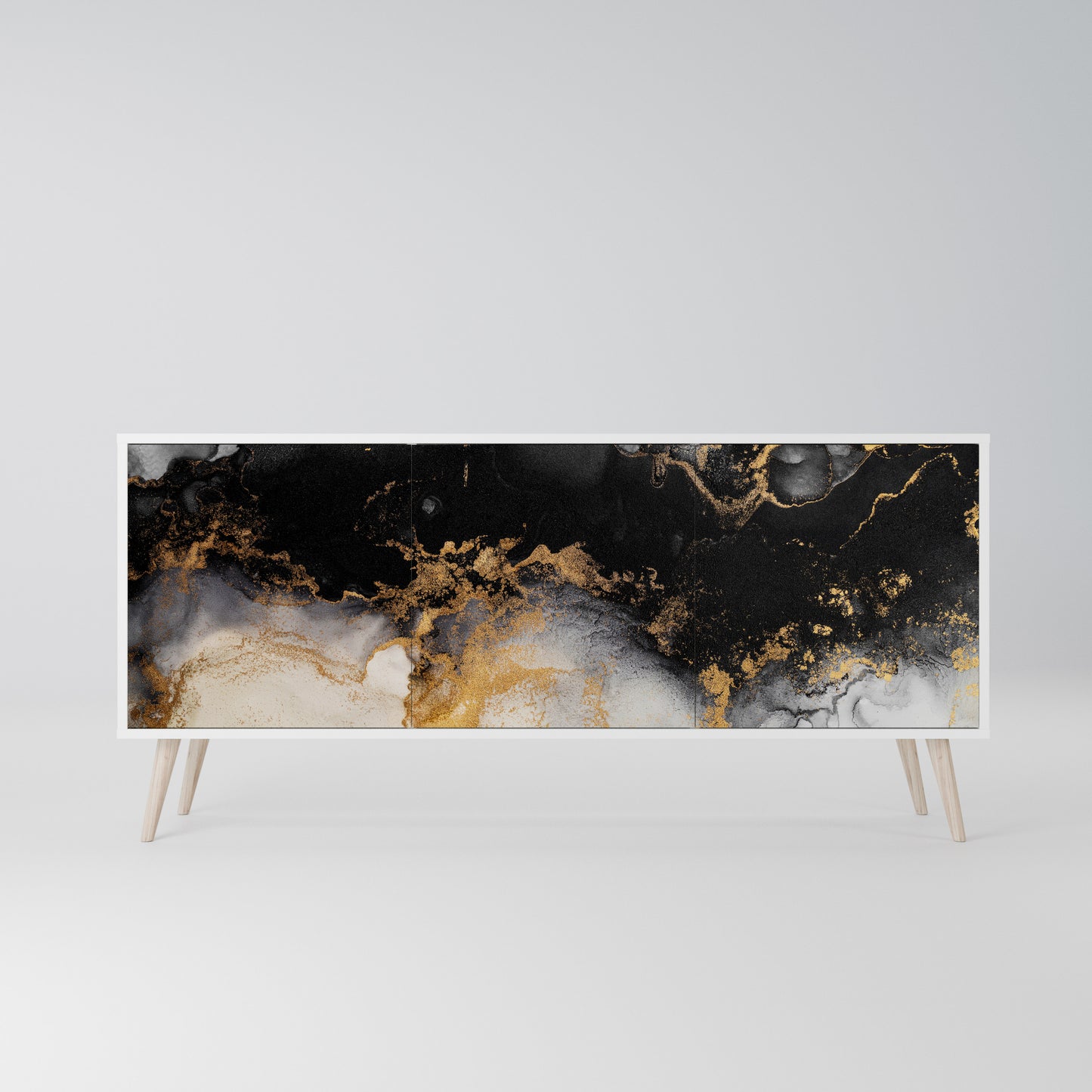 MARBLE OF TOMMORROW Madia a 3 Ante in Finitura Bianca