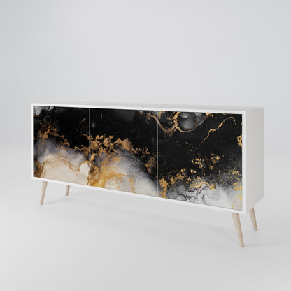 MARBLE OF TOMMORROW Madia a 3 Ante in Finitura Bianca