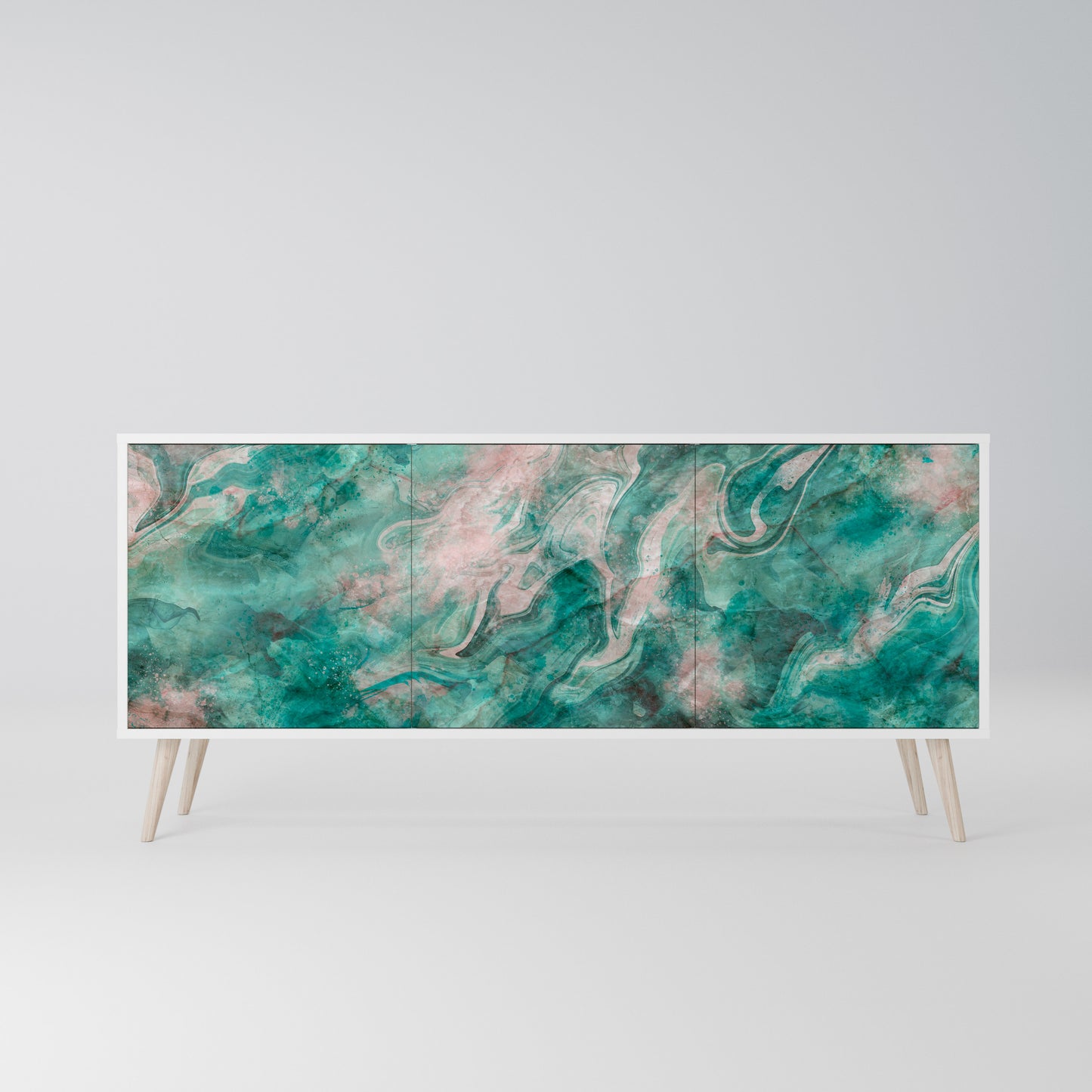 ABSTRACT ALCHEMY Madia a 3 Ante in Finitura Bianca