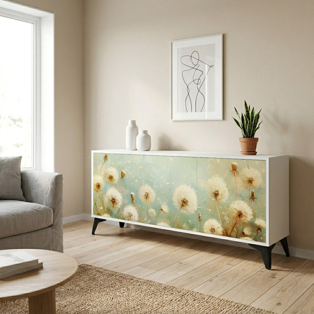 DREAMY MEADOW Madia a 3 Ante in Finitura Bianca
