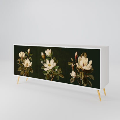 FLORAL NOIR Madia a 3 Ante in Finitura Bianca
