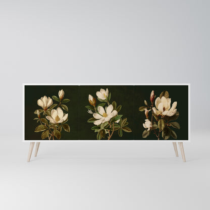 FLORAL NOIR Madia a 3 Ante in Finitura Bianca
