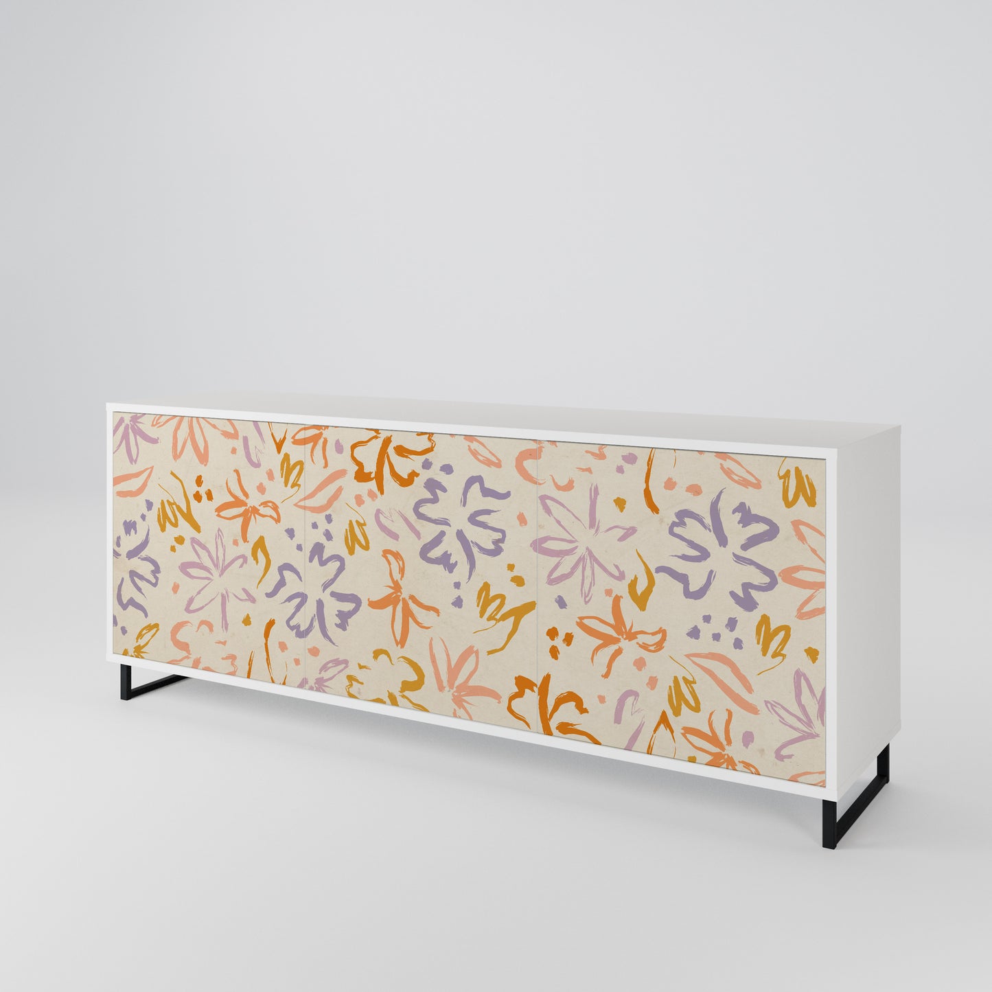 SPRING WHIMSY Madia a 3 Ante in Finitura Bianca
