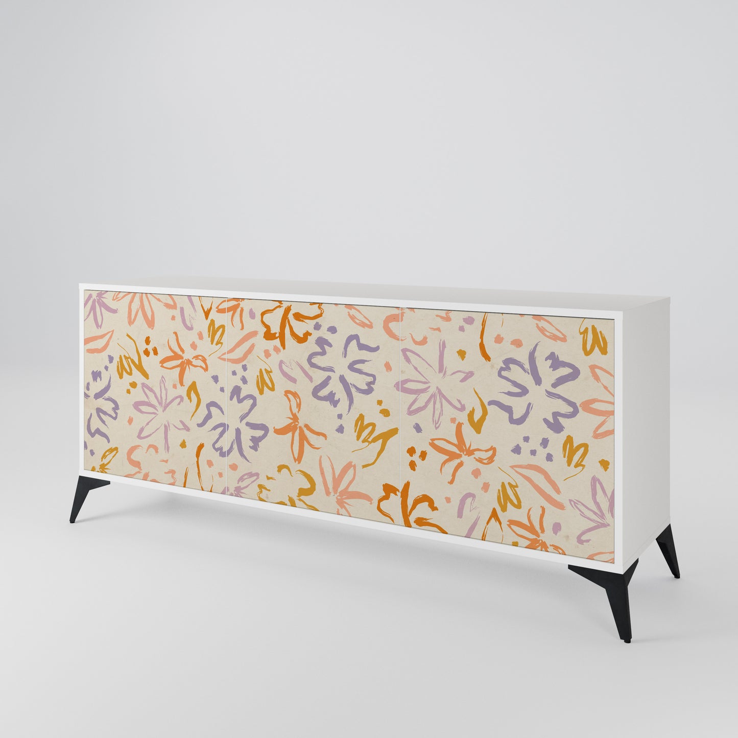 SPRING WHIMSY Madia a 3 Ante in Finitura Bianca