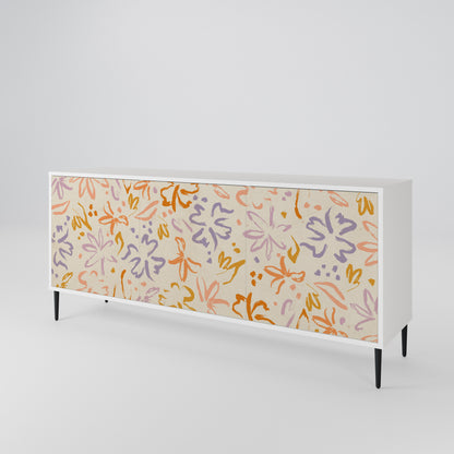SPRING WHIMSY Madia a 3 Ante in Finitura Bianca