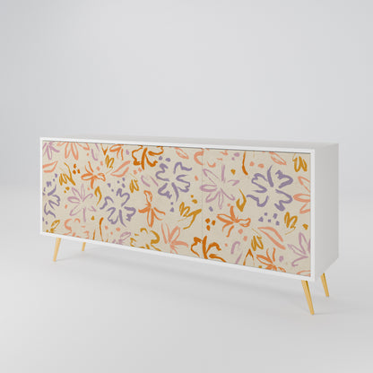 SPRING WHIMSY Madia a 3 Ante in Finitura Bianca