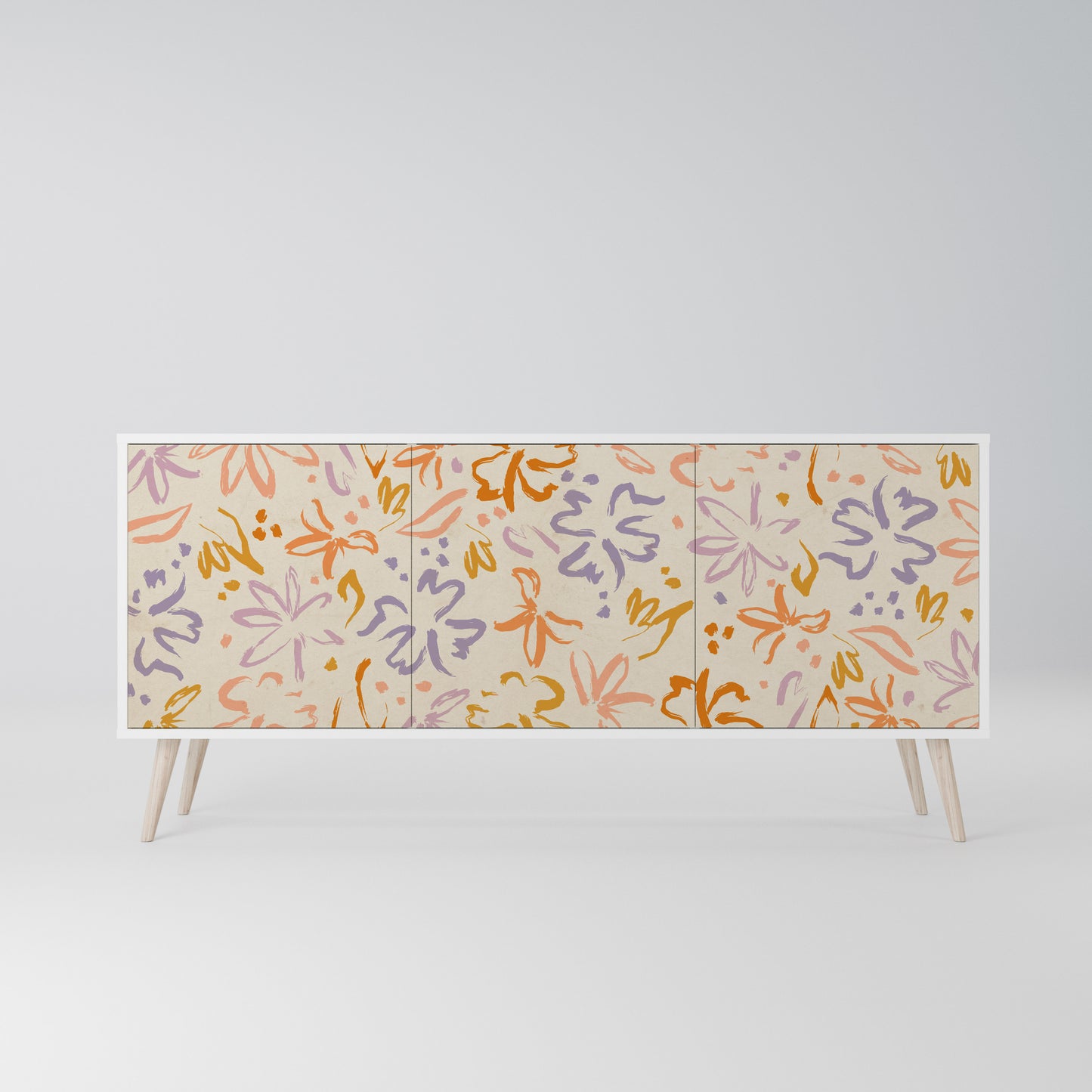 SPRING WHIMSY Madia a 3 Ante in Finitura Bianca