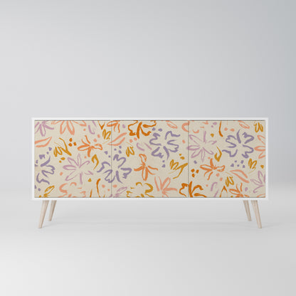 SPRING WHIMSY Madia a 3 Ante in Finitura Bianca