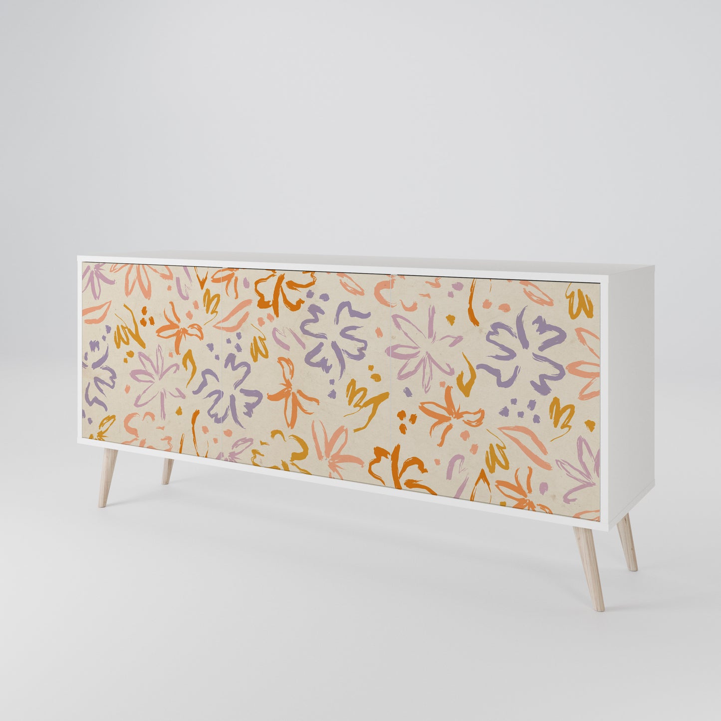 SPRING WHIMSY Madia a 3 Ante in Finitura Bianca