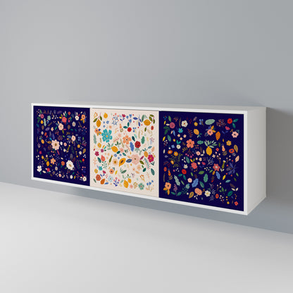 FLORAL COMBINATION Madia a 3 Ante in Finitura Bianca