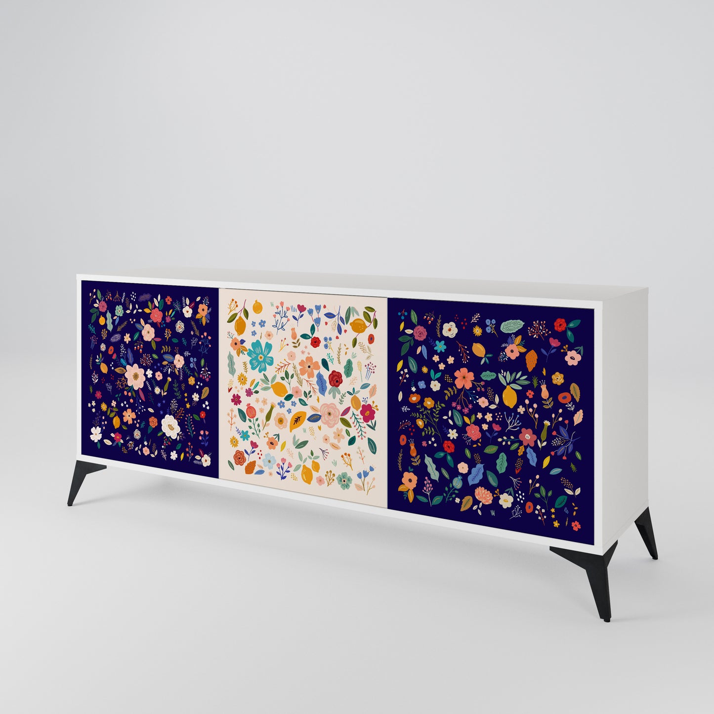 FLORAL COMBINATION Madia a 3 Ante in Finitura Bianca